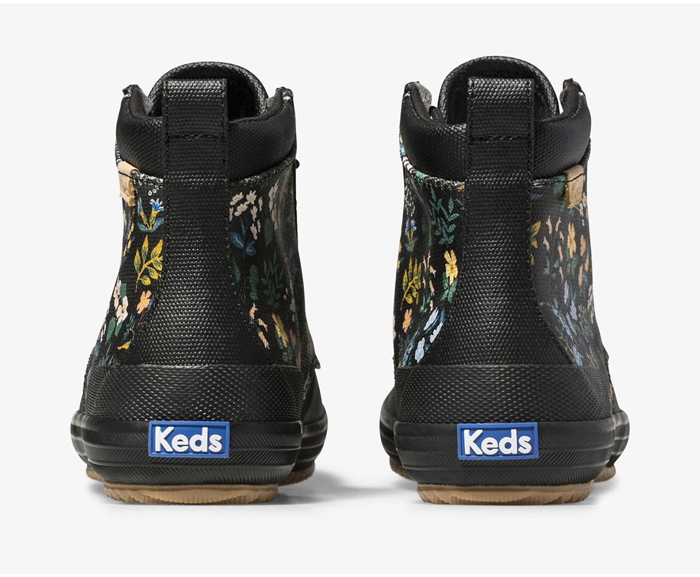 Μπότες Γυναικεια - Keds Rifle Paper Co. Scout Water-Resistant Καμβας Wildflower - Μαυρα - RTEOS5469